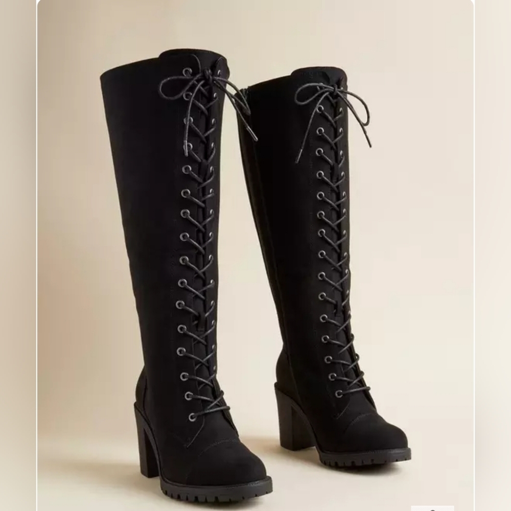 Torrid Knee High Lace Up Boots